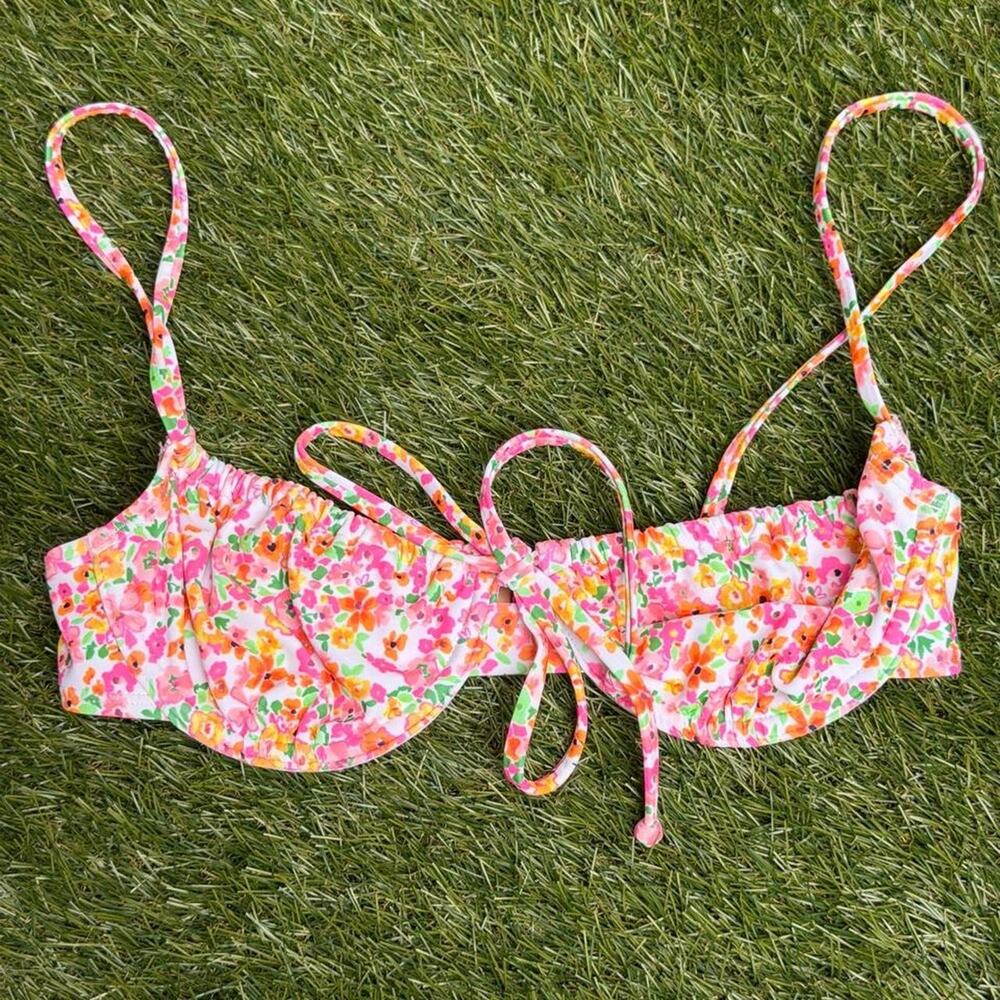 Kulani kinis pink orange and green bikini top